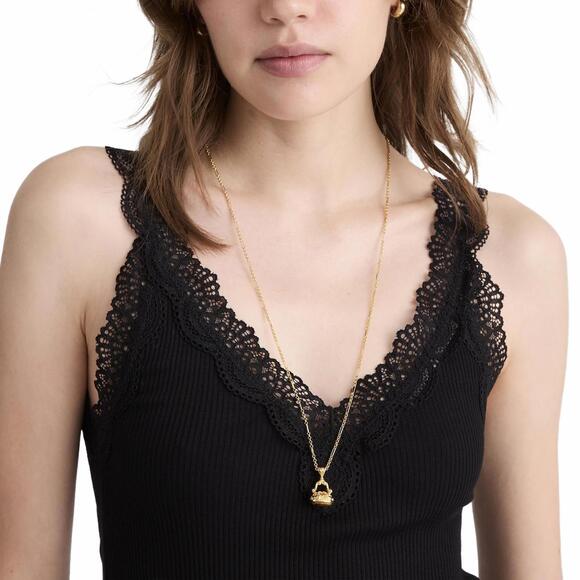 Madewell Semiprecious Victorian Pendant Necklace NWT Antique Gold - Picture 3 of 3